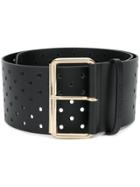 Twin-set Hole Detail Belt - Black