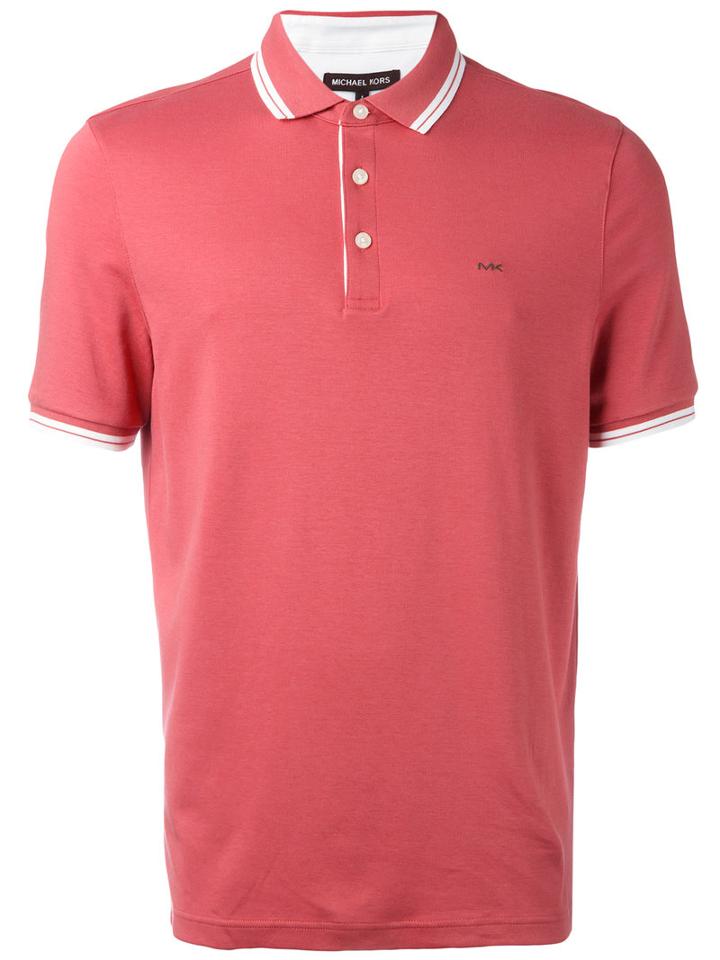 Michael Kors - Contrast-hem Polo Top - Men - Cotton - S, Red, Cotton