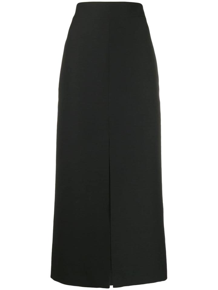 Valentino Front Slit Straight Skirt - Black