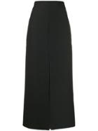 Valentino Front Slit Straight Skirt - Black