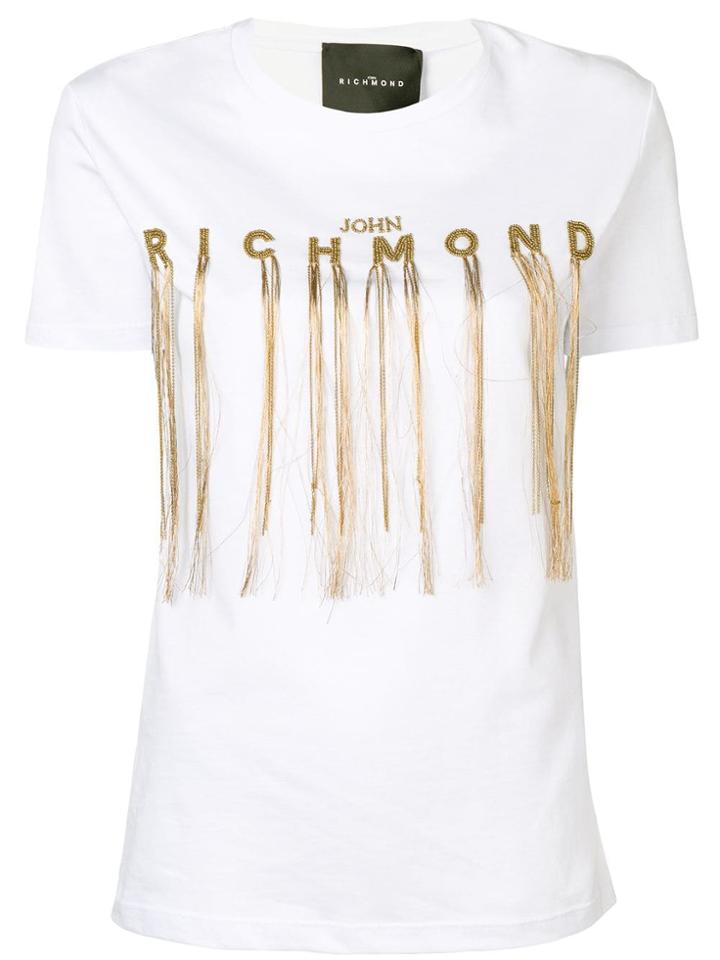 John Richmond Beaded Logo T-shirt - White