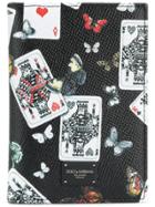 Dolce & Gabbana Playing Card And Butterfly Print Cardholder - Black