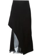 Givenchy Sheer Layer Skirt, Women's, Size: 36, Black, Viscose/spandex/elastane/silk/silk