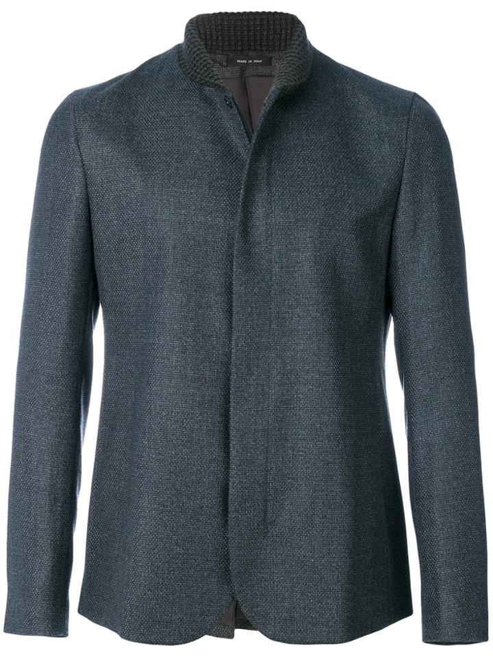 Emporio Armani Ribbed Collar Jacket - Grey