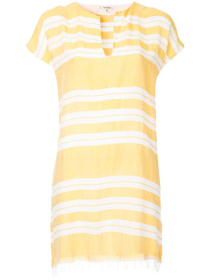 Lemlem Horizontal Stripes Tunic Dress - Yellow