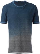 Roberto Collina Gradient T-shirt, Men's, Size: 50, Blue, Cotton/linen/flax