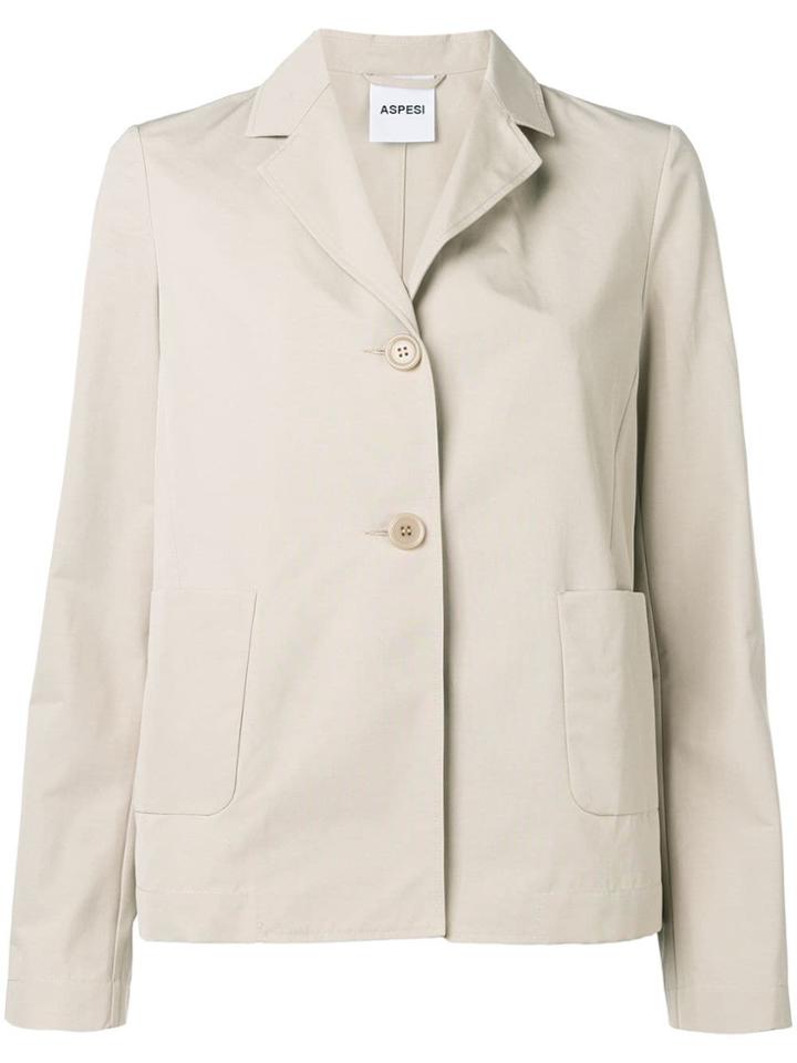 Aspesi Single-breasted Jacket - Neutrals