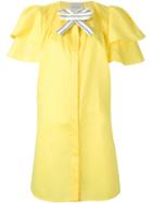 Daniele Carlotta Bow Detail Shirt Dress, Women's, Size: 44, Yellow/orange, Cotton/polyester
