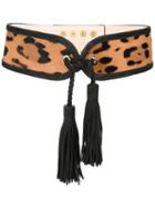 Balmain - Tasselled Waist Belt - Women - Leather/calf Hair - S, Women's, Nude/neutrals, Leather/calf Hair