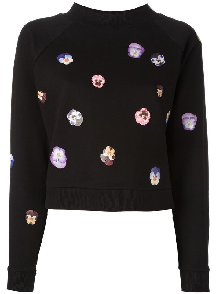 Christopher Kane Flower Panel Sweatshirt, Women's, Size: Xs, Black, Cotton/viscose