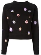 Christopher Kane Flower Panel Sweatshirt, Women's, Size: Xs, Black, Cotton/viscose