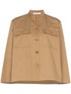 Givenchy Collarless Pocketed Cotton Shirt - Neutrals
