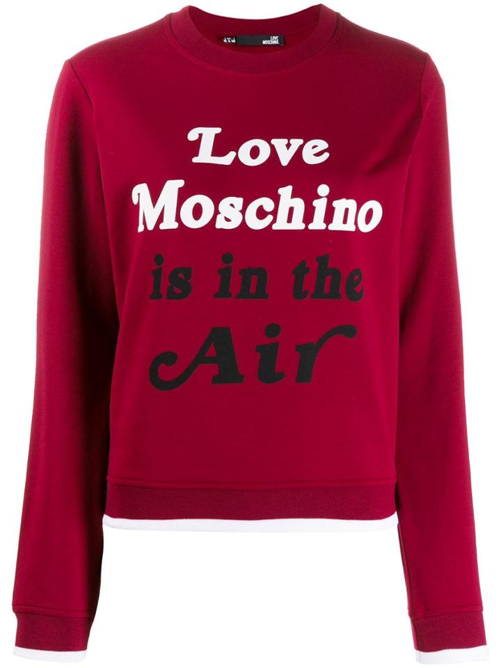 Love Moschino Slogan Print Sweatshirt - Red