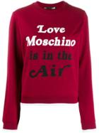Love Moschino Slogan Print Sweatshirt - Red