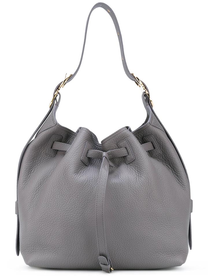 Salvatore Ferragamo Carla Drawstring Bucket Bag - Grey