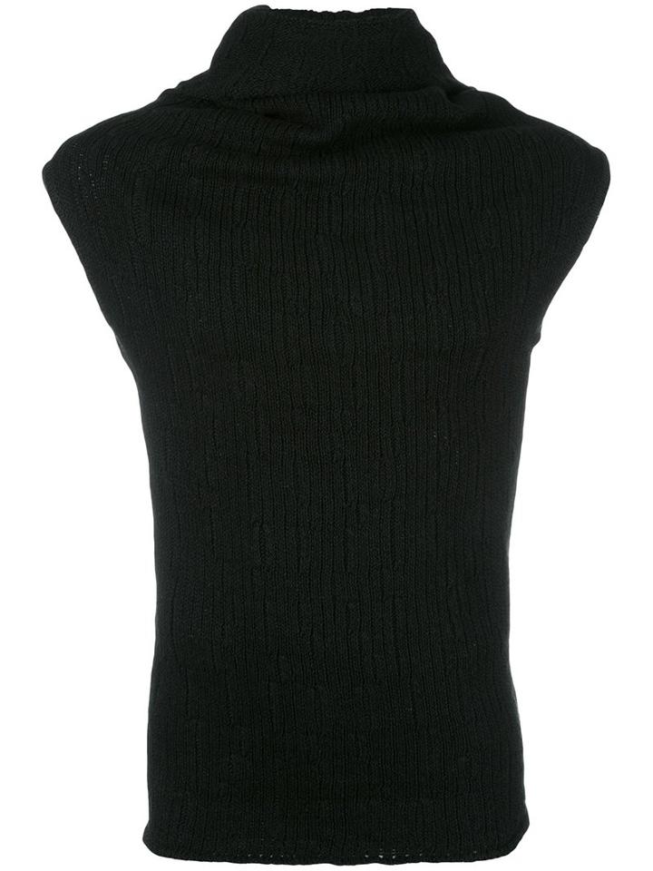 Lost & Found Ria Dunn Draped Neck Sleeveless Jumper, Men's, Size: Large, Black, Linen/flax/polyamide