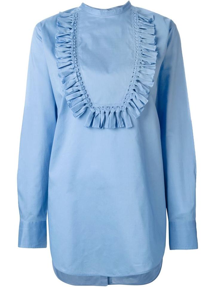 Ports 1961 Ruffled Bib Oversized Blouse