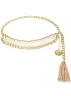 Chanel Vintage Multi-strand Pearl Chain Belt, Women's, Metallic