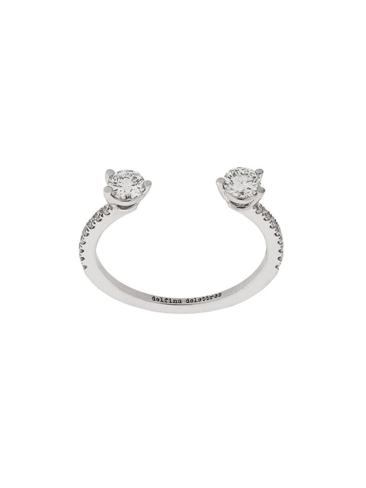 Delfina Delettrez 18kt White Gold Dots Diamond Pave Ring - Silver