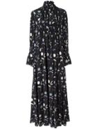Kenzo 'dandelion' Smocked Maxi Dress - Black