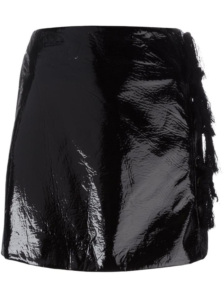 Kenzo Faux Patent Leather Mini Skirt - Black