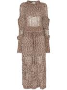 Lemaire Eyelet Knitted Midi Dress - Brown