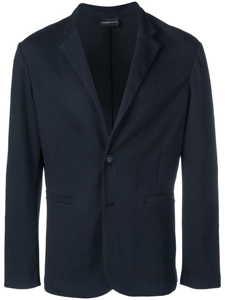 Emporio Armani Textured Blazer - Blue
