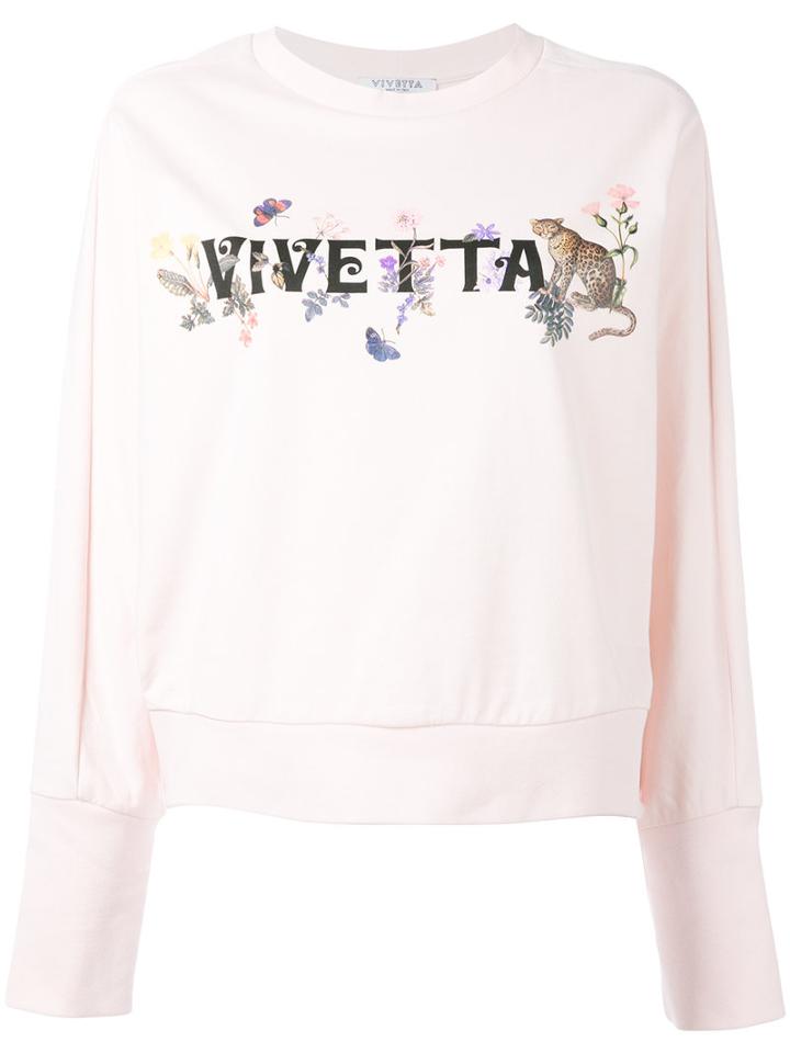 Vivetta Printed Sweatshirt, Women's, Size: 38, Pink/purple, Cotton/spandex/elastane