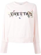 Vivetta Printed Sweatshirt, Women's, Size: 38, Pink/purple, Cotton/spandex/elastane