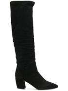 Prada Pointed Knee Length Boots - Black
