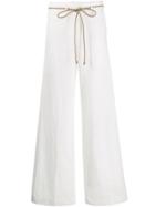 Ann Demeulemeester Drawstring Flared Trousers - White