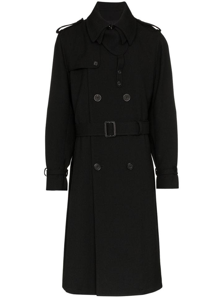 Alexander Mcqueen Double Breasted Overcoat - Black