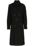 Alexander Mcqueen Double Breasted Overcoat - Black