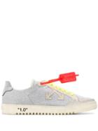 Off-white Glitter Finish Low 2.0 Sneakers - Silver