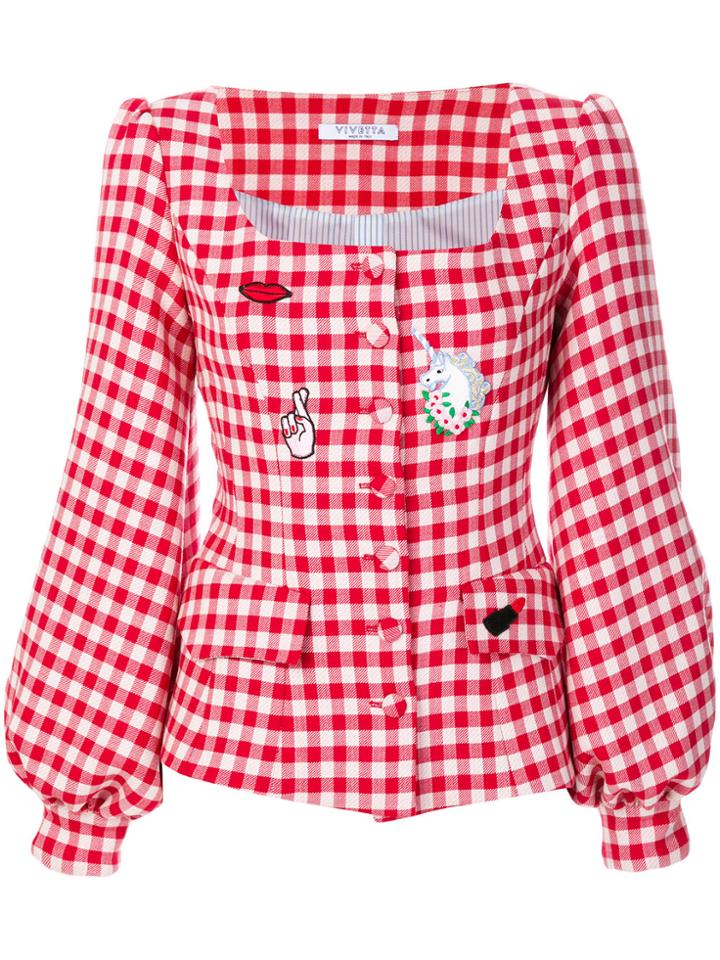 Vivetta Vichy Button Jacket - Red
