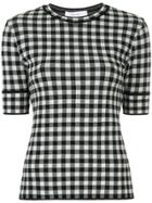 Le Ciel Bleu Gingham Half Sleeve Top - Black