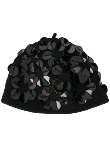 Le Chapeau Appliqué Detail Hat - Black