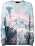 John Undercover Landscape-print Cardigan - Blue