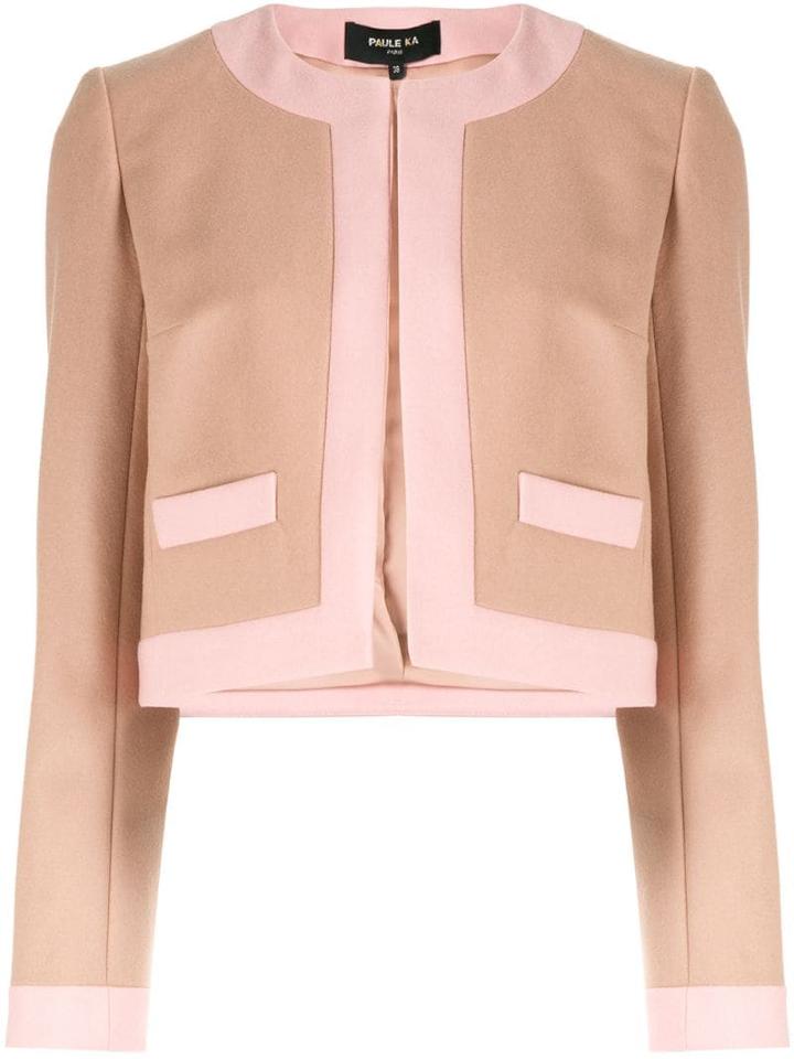 Paule Ka Two Tone Cropped Blazer - Pink