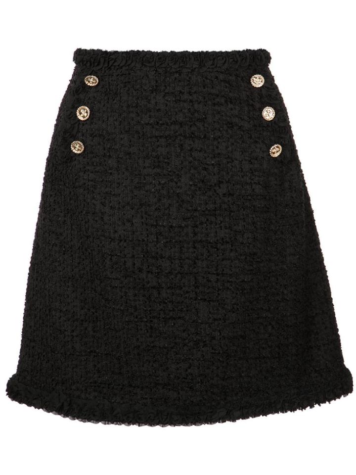 Edward Achour Paris Short Tweed Skirt - Black
