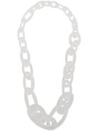 Monies Transparent Link Necklace - White