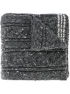 Thom Browne Cable Knit Scarf, Men's, Grey, Wool