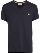 Burberry Cotton Jersey V-neck T-shirt - Blue