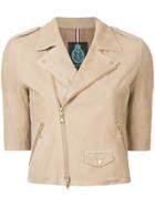 Guild Prime Short-sleeve Biker Jacket - Nude & Neutrals