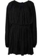 Mcq Alexander Mcqueen Pleated Flared Dress, Women's, Size: 42, Black, Silk