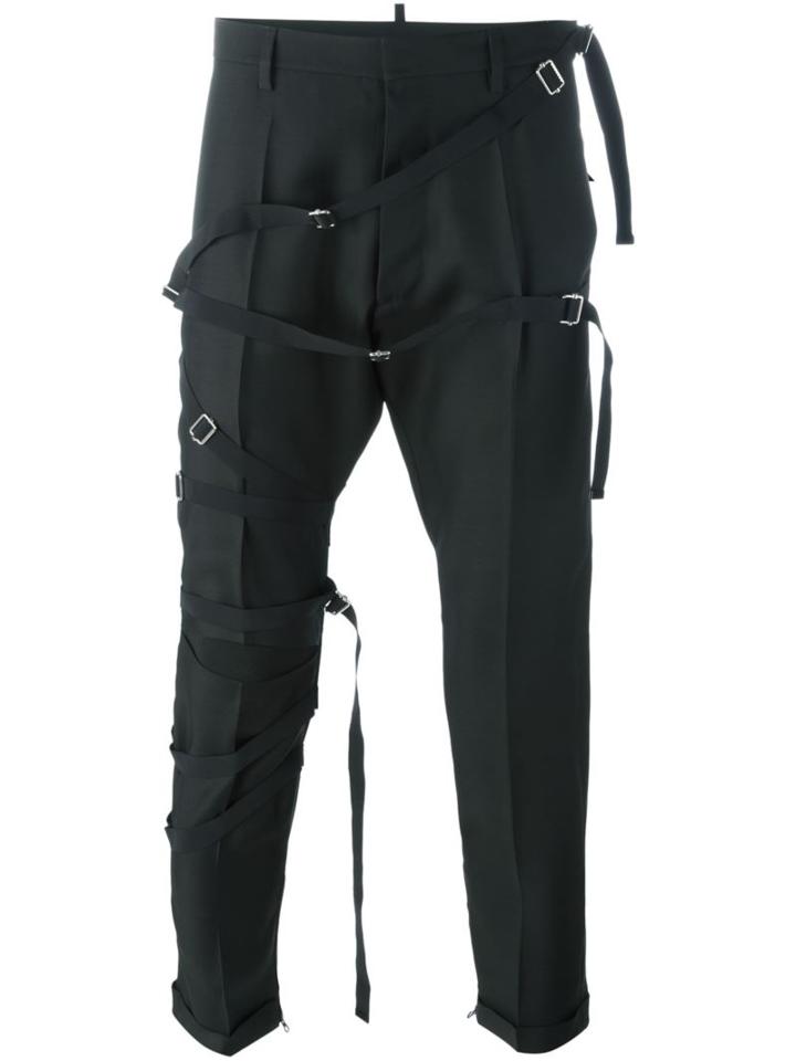 Dsquared2 'chic Bondage' Trousers, Men's, Size: 48, Black, Silk/polyester/viscose/virgin Wool