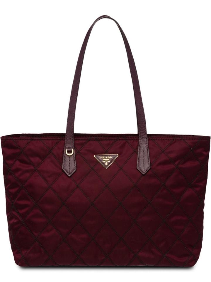 Prada Quilt Fabric Tote - Red