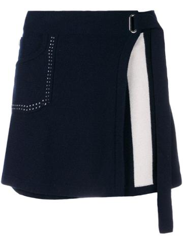Barrie Cosmopolitan Cashmere Wrap Skirt - Blue