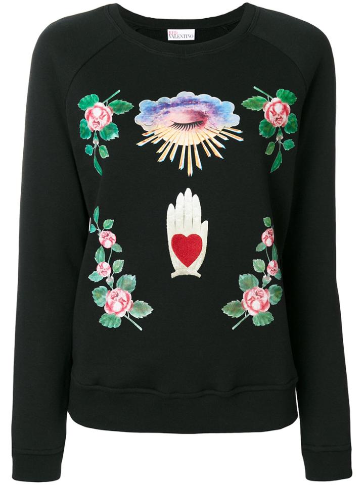 Red Valentino Multi Printed Sweatshirt - Black