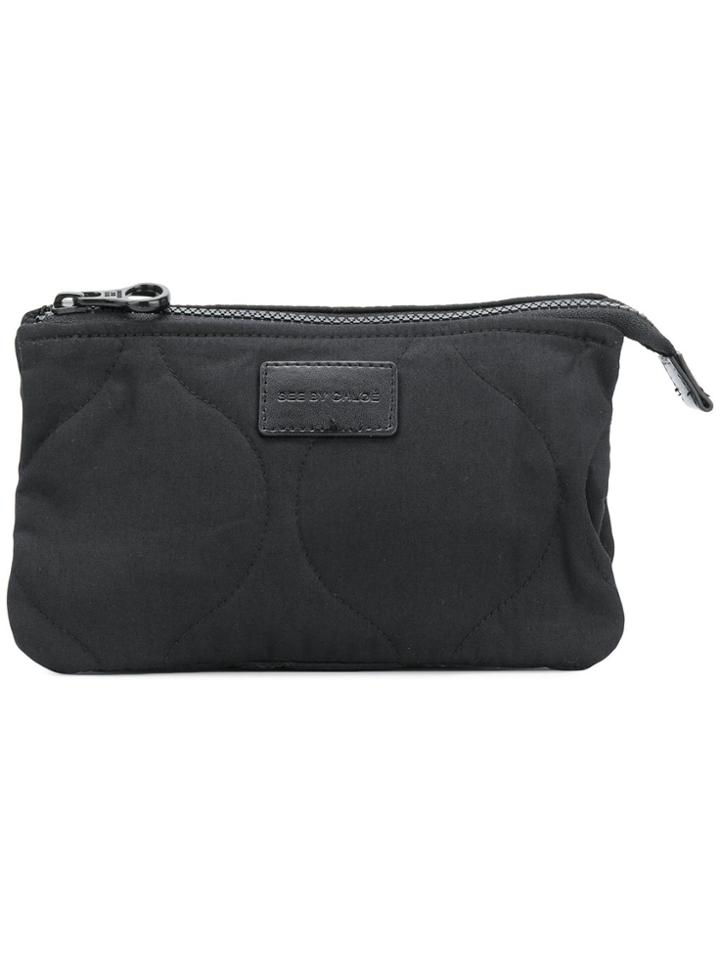 See By Chloé Logo Patch Makeup Bag - Black